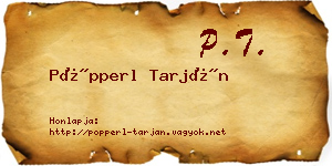 Pöpperl Tarján névjegykártya